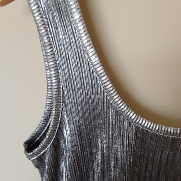 DKNY Jeans Metallic Silver Dress - Picture 3 of 6